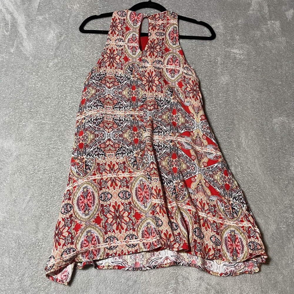 Lulus Dress Womens Small Red Lined Swing Mini Boho‎ Sleeveless High Neck - Picture 7 of 8